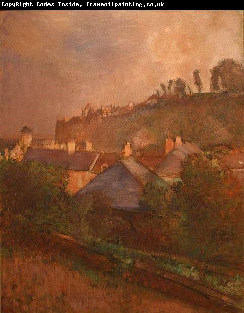 Edgar Degas Houses at the Foot of a Cliff